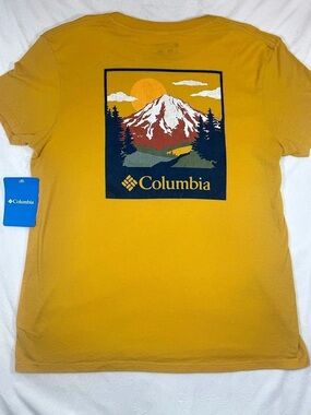 Columbia Ruby Springs Get Hiked Graphic Short-Sleeve T-Shirt Tee Yellow Small